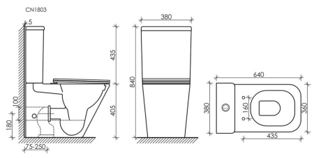 Унитаз напольный с бачком Ceramica Nova Cubic CN 1803